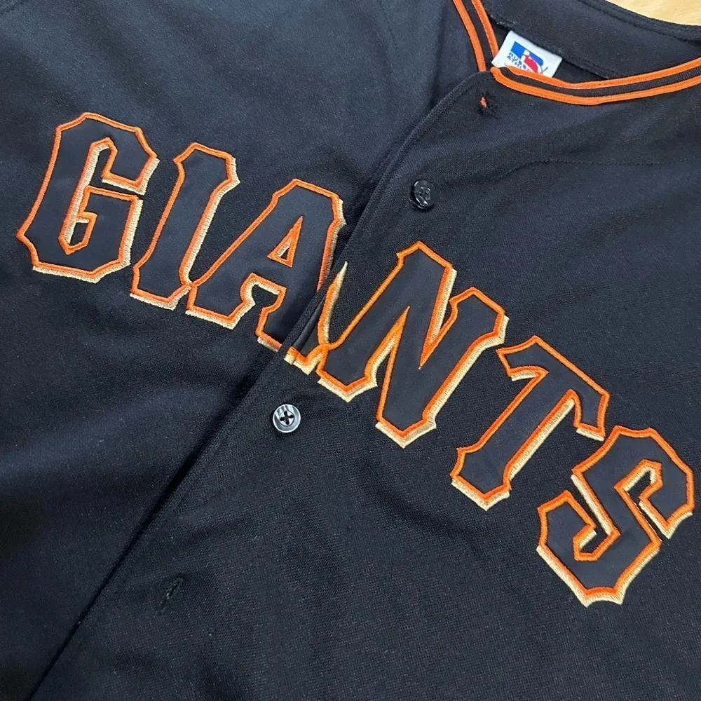 Vintage San Francisco Giants Jersey 14/16 Youth Black MLB Baseball Russell 90s